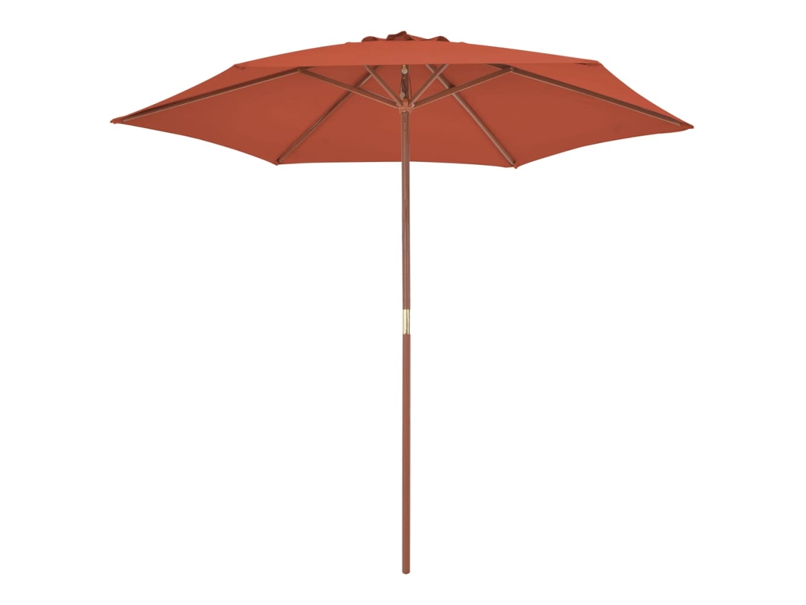 Guarda-sol externo com poste de madeira 270 cm Terracota MAISON EXCLUSIVE