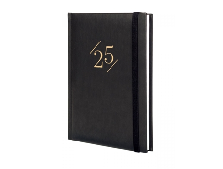 Agenda Semanal A5 2025 FINOCAM London Preta com Elástico 625400225 Y10