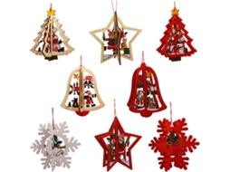 8 Peças Pendentifs Pour Sapin De Bois Acessórios Diy Créatifs Breloques Exquises Pour Soi-même Décorations De