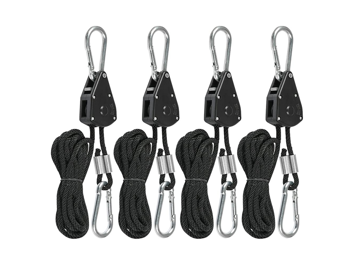 Corda De Catraca Com Gancho 4 Pcs,polia De Catraca 150 Libras,tensor De Corda De Catraca,gancho Ajustável Para Lâmpadas,plantas,vela De Sombra Btforus