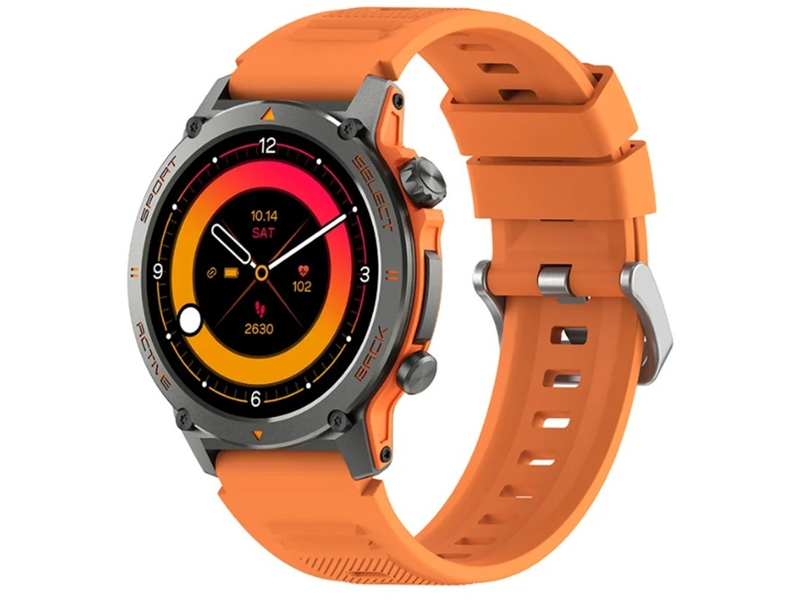 Relógio inteligente com tela AMOLED, design à prova d'água para esportes ao ar livre, monitoramento e monitoramento de saúde, Orange Bestvite