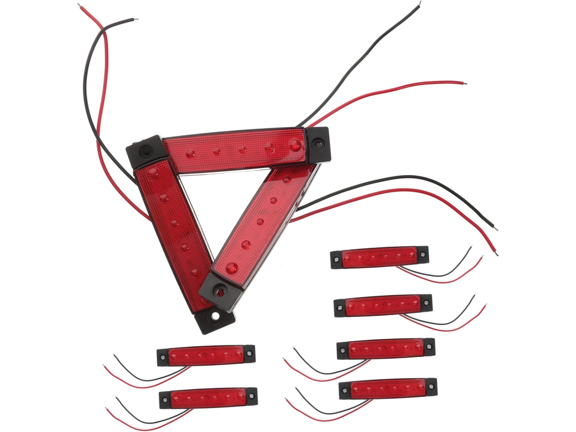 Conjunto De 10 Luzes De Sinalização Lateral Em Led Vermelho Para Caminhão E Reboque.