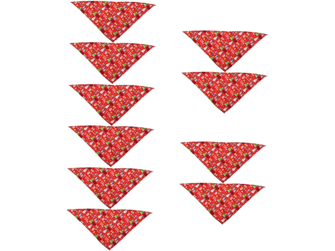 Conjunto De 10 Bandanas Natalinas Cães, Laváveis E Reutilizáveis, Ideais Alimentar E Beber De