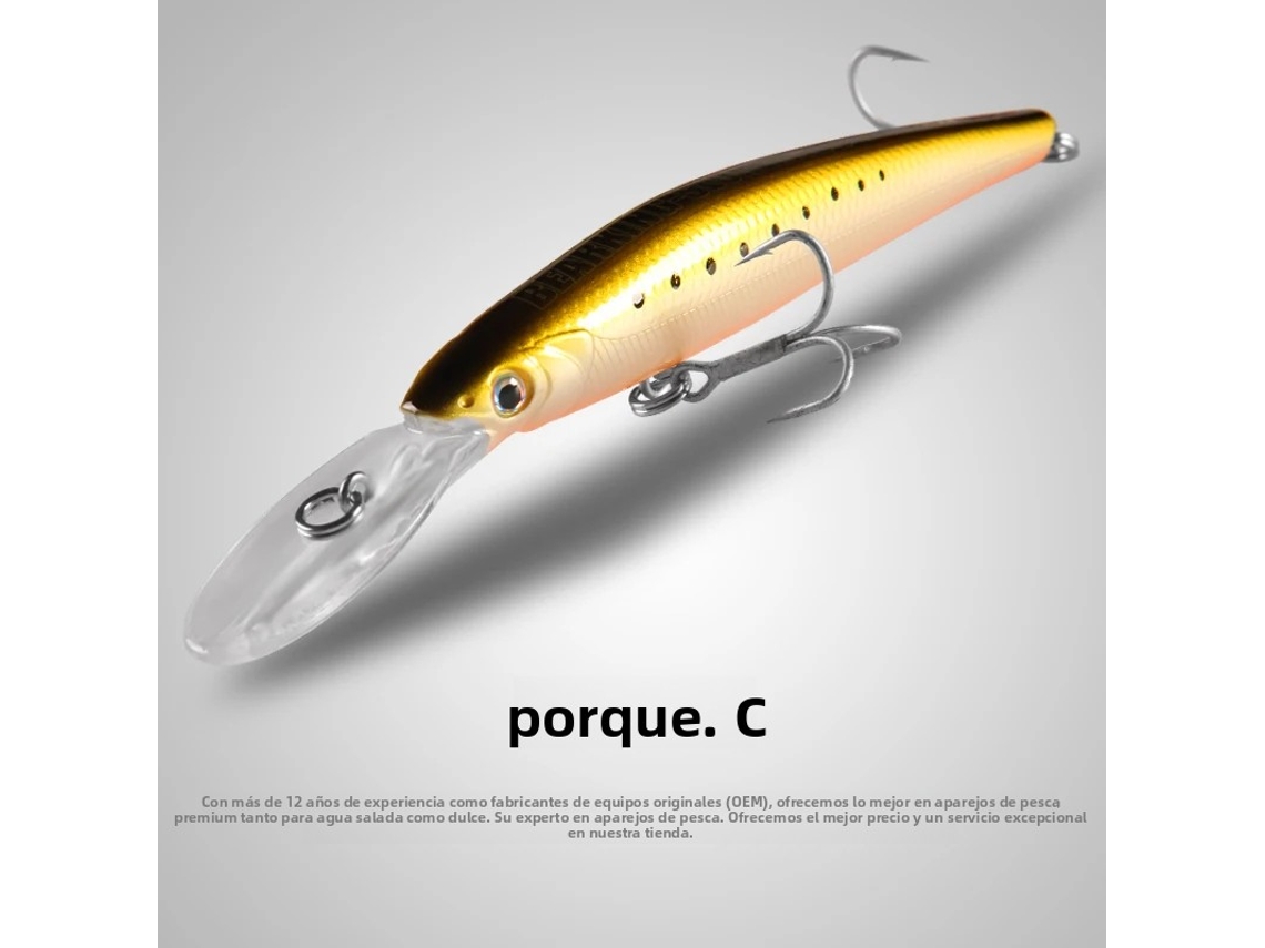 Isca Rígida de Alta Qualidade, 120 Mm, 22 G, Profundidade Ajustável para Imitar Pequenos Peixes Que Saltam. MDUG (modelo D)