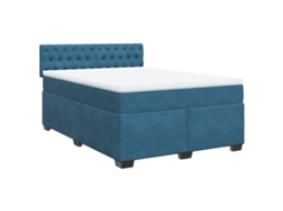 Box Spring Bed, Box Spring Beds Vidaxl Azul Veludo (140 X 190 Cm)