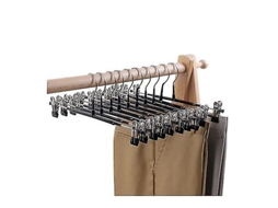 10 Peças Cabides para Saias Cabides para Calças com Clipes Cabides de Metal para Calças BRILVIBERA