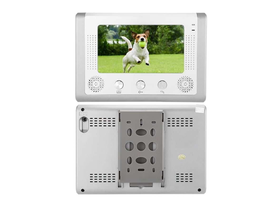 Campainha de Vídeo com Fio de 7 Polegadas, À Prova Dágua, com Câmera Infravermelha e Monitor, 110 240v, Plugue Padrão Europeu. Brilvibera_ptg