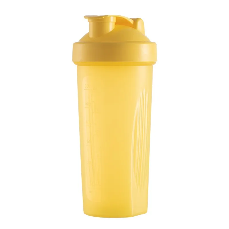Garrafa Portátil de 600ml À Prova de Vazamentos para Proteína em Pó com Balança e Copo Misturador. MDUG (amarelo)