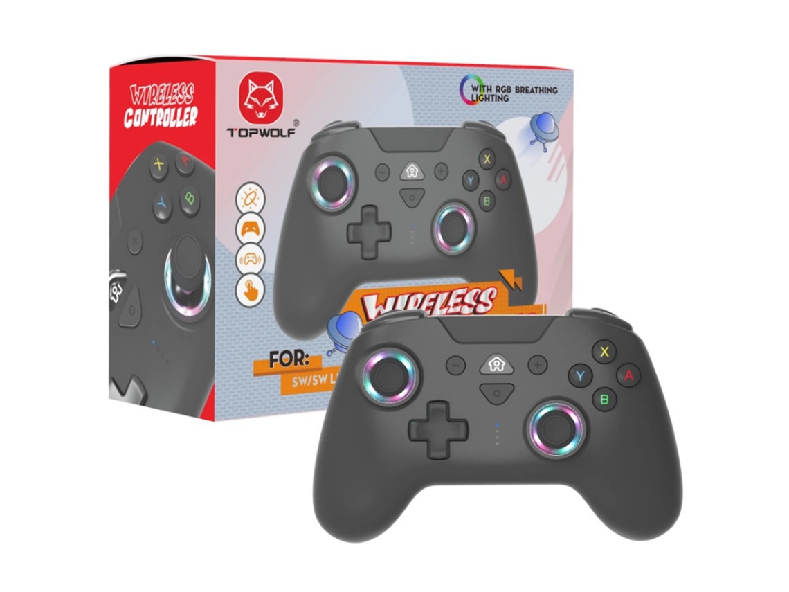 Mando Inalambrico Compatible Para Nintendo Switch Pc Android Steam Luz Color Rgb