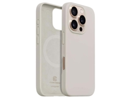Crong Capa Para Apple Iphone 16 Pro Max Magsafe Em Silicone Macio Antichoque Bege