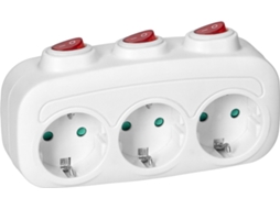 Régua Mesa Branca Horizontal 3 Vias com Interruptor, Divisor Tomadas, Caixa Distribuição Sem Fio ZYBLSSBB