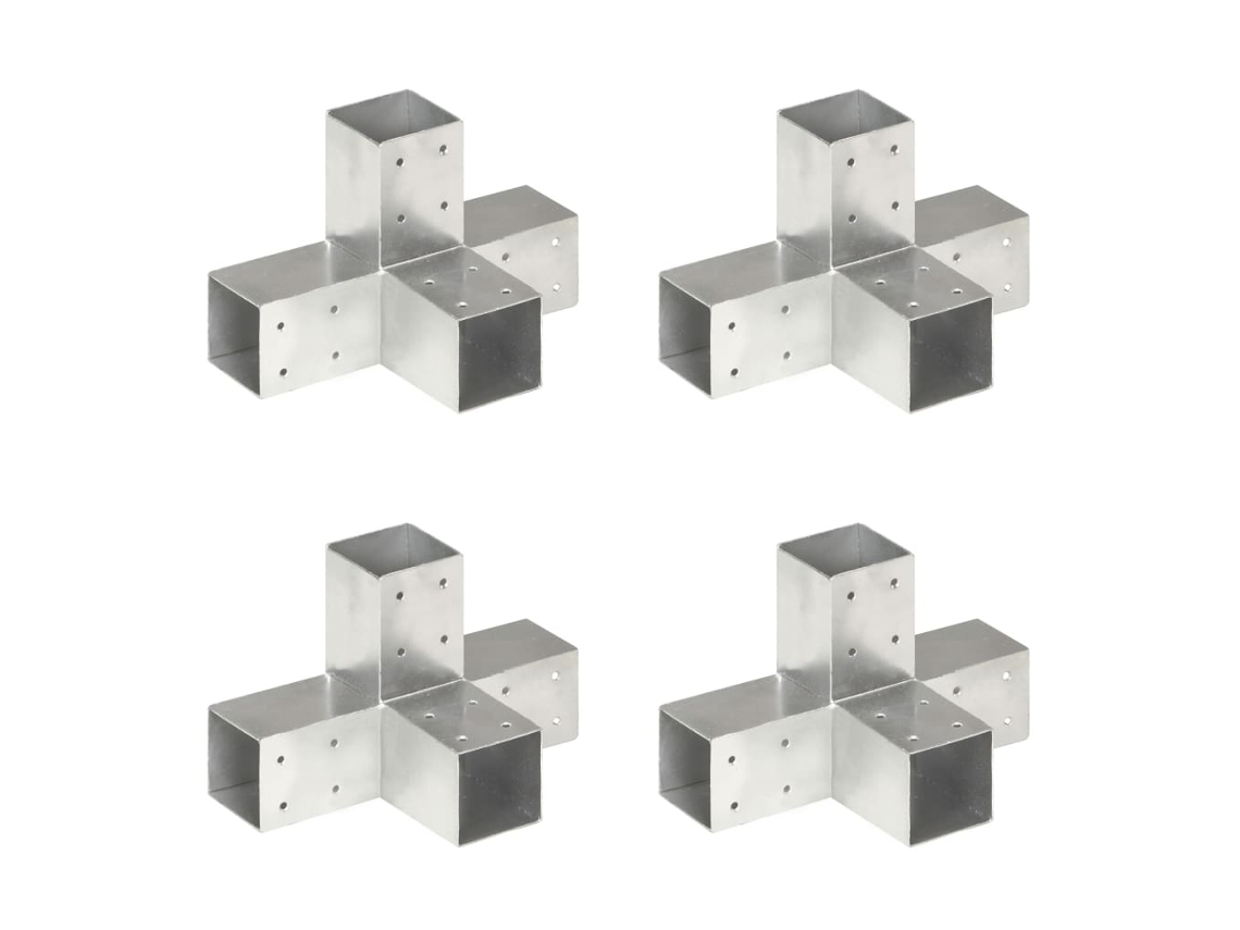 Post Connector, Post Connectors Vidaxl Prateado Metal (71 X 71 Mm)