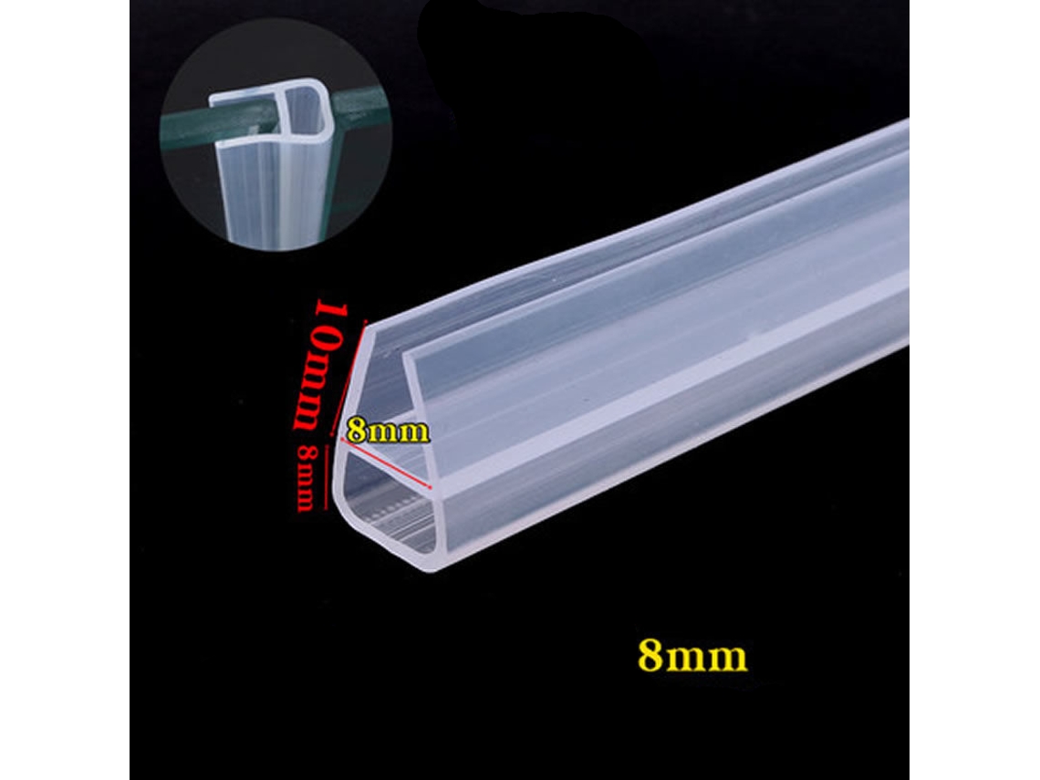 Lurelia Vedação Para Vidro De Chuveiro Sem Moldura Silicone Borracha 8 Mm 100 Cm Impermeável Redução De Ruído Anti-poeira Cortável