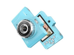 Câmera digital portátil 1080p 48MP, lente dupla, zoom óptico de 8x, tela TFT de 2,8 polegadas, 32 GB, adequada para adolescentes, Blue Yizhood