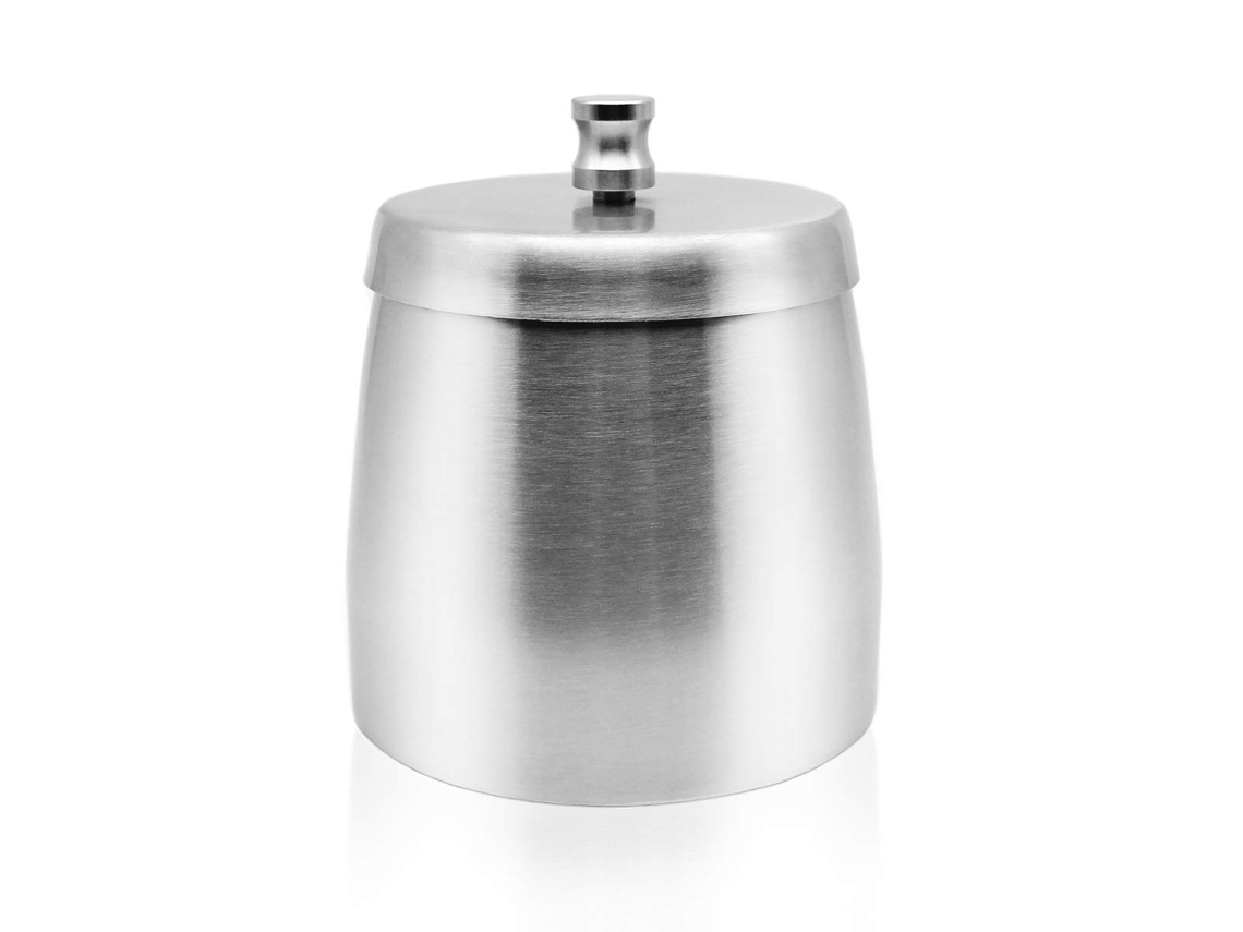 Cinzeiro De Aço Inoxidável à Prova De Vento Com Tampa,base Antiderrapante E Fácil De Limpar Para Exterior,casa,escritório,bar 600 Ml Btforus