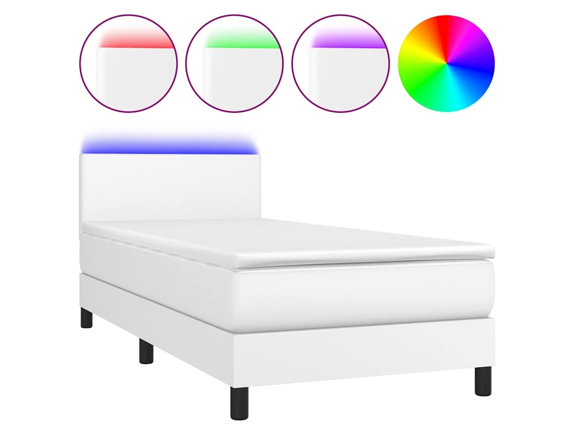 Box Spring Bed, Box Spring Beds Vidaxl Branco Couro Artificial (80 X 200 Cm)