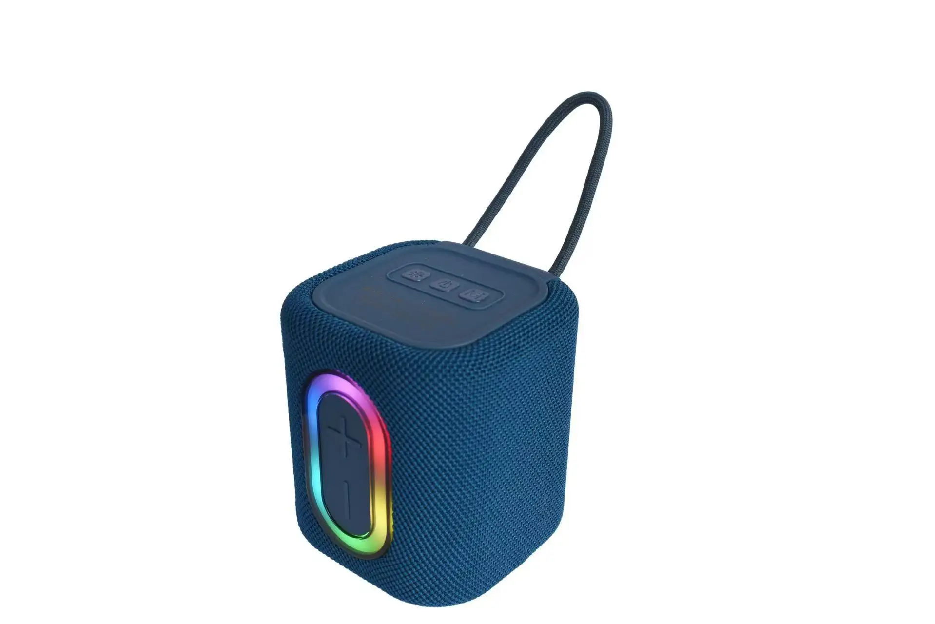 Caixa De Som Rgb (azul Lago) 5w Bluetooth 5.3 Com Capa De Tecido Em Malha Para Graves Potentes