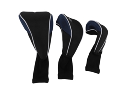 3pcs Capas Para Cabeça De Taco De Golfe Para Driver E Fairway Woods Com Pescoço Longo Elástico Azul