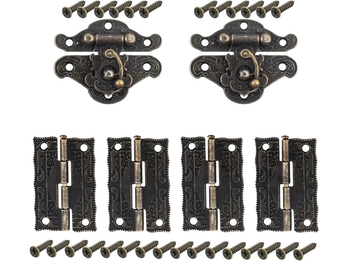 Dobradiças Com Fecho De Segurança Para Armário, Em Bronze, Fáceis