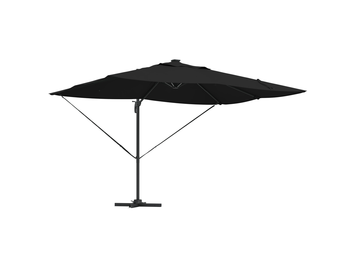 Conjunto 1 Guarda-sol Cantilever Vidaxl Preto Poliéster (352 X 251 X 265 Cm)