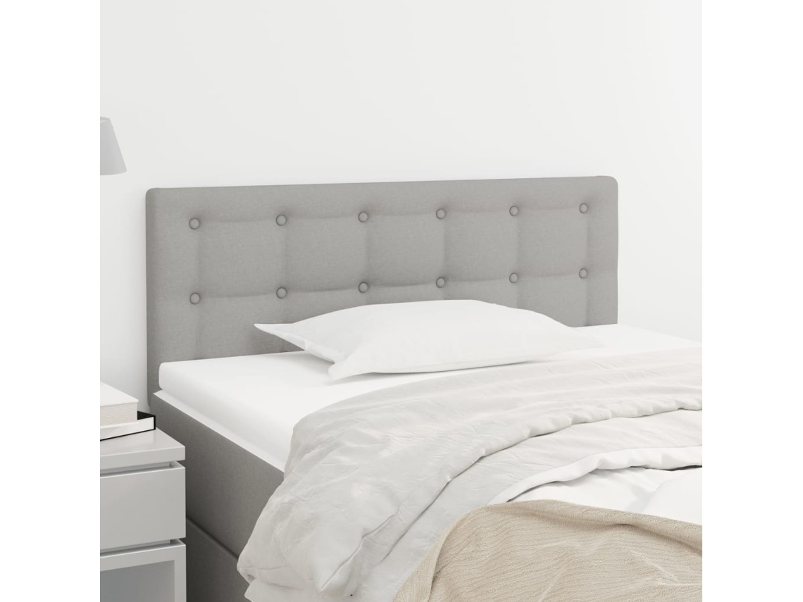 Vidaxl Cabeceira De Cama Tecido 90x5x78/88 Cm Cinzento-claro