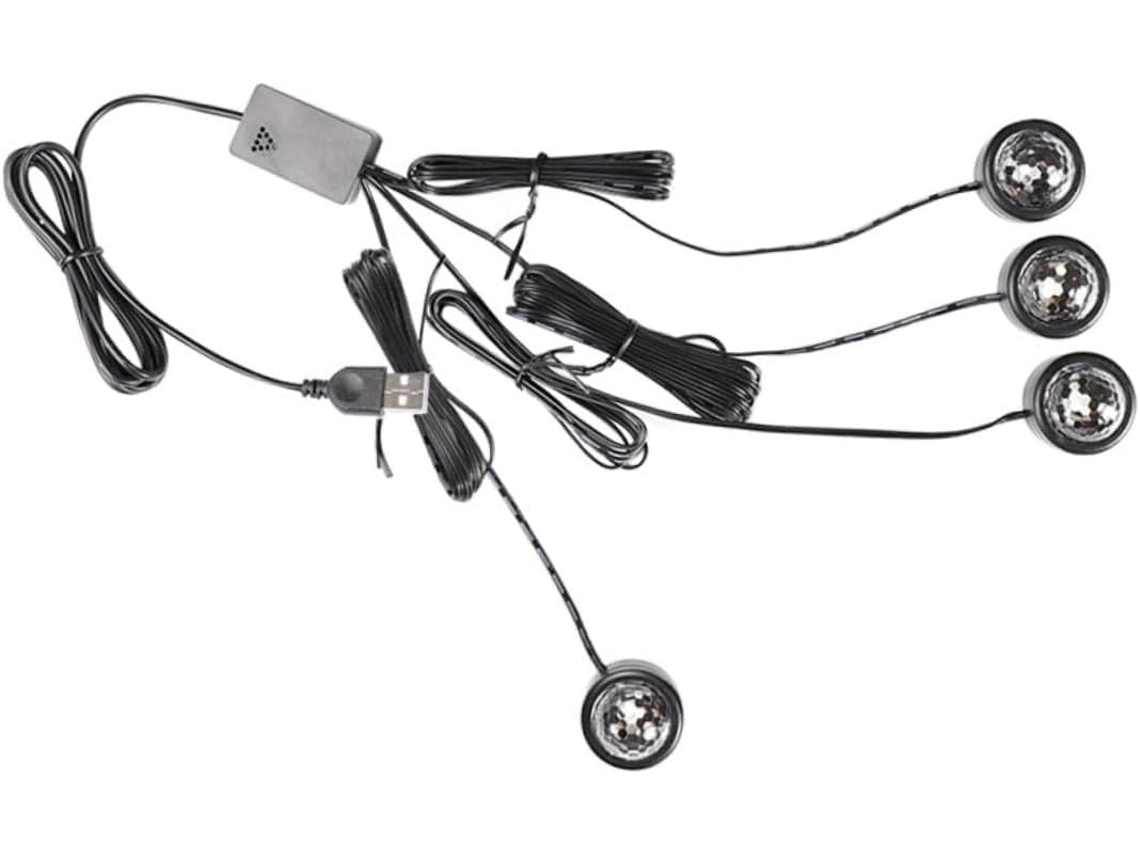 Luz Noturna Led Estrelada Para Carro Com Projeção Usb Multicolorida, Microfone Integrado Com Comando De Voz