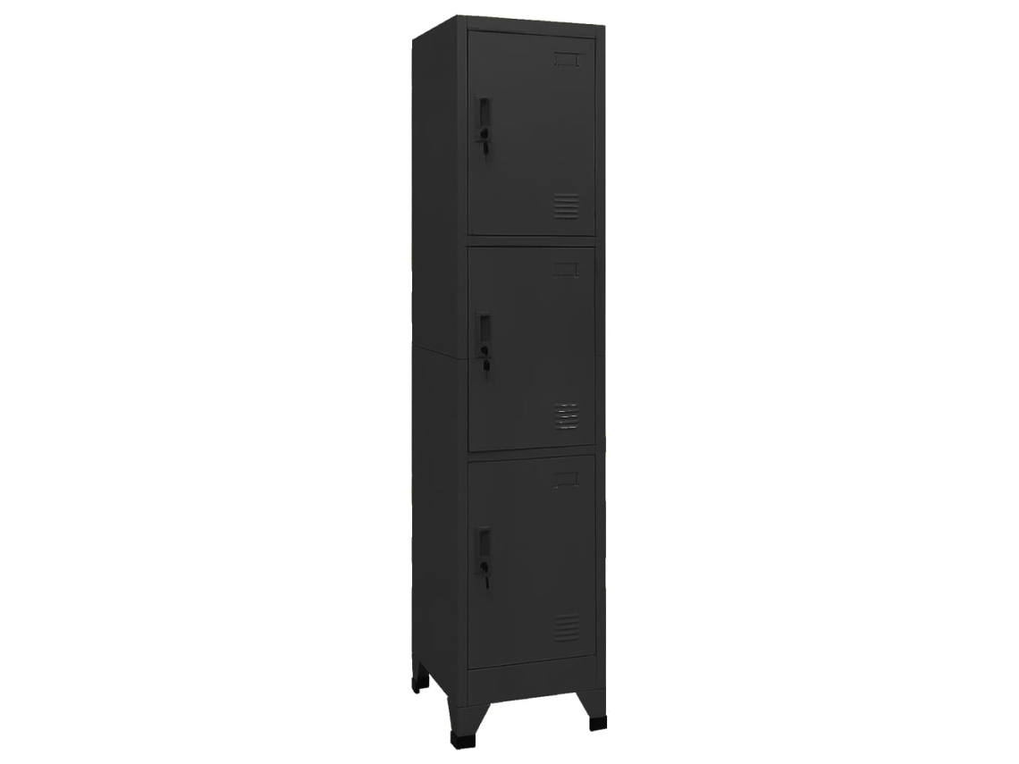 Locker Cabinet, Locker Cabinets Vidaxl Preto Aço (n/a)