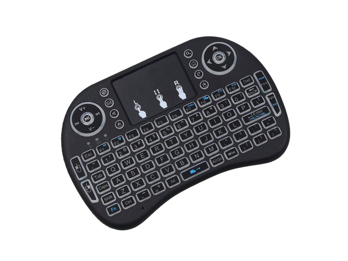 Teclado Touch Wireless Com Retroiluminação Led, Teclado Qwerty - Negro*