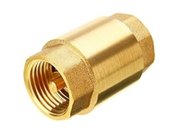 Válvula de retenção vertical roscada em latão DN15 para água, gás e óleo, 1/2" com proteção antirretorno.