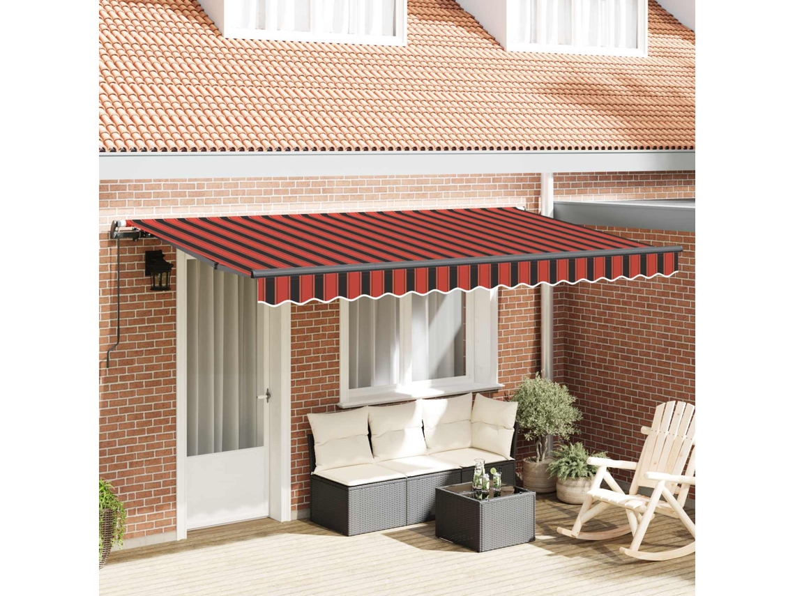 Vidaxl Toldo Retrátil Laranja 350 X 200 Cm Tecido