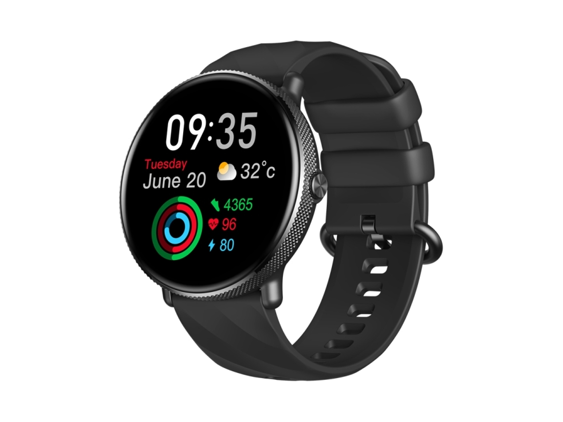 (Preto) Smartwatch com tela de tecido de 1,43 polegadas, função de chamada de voz e monitoramento de frequência cardíaca.
