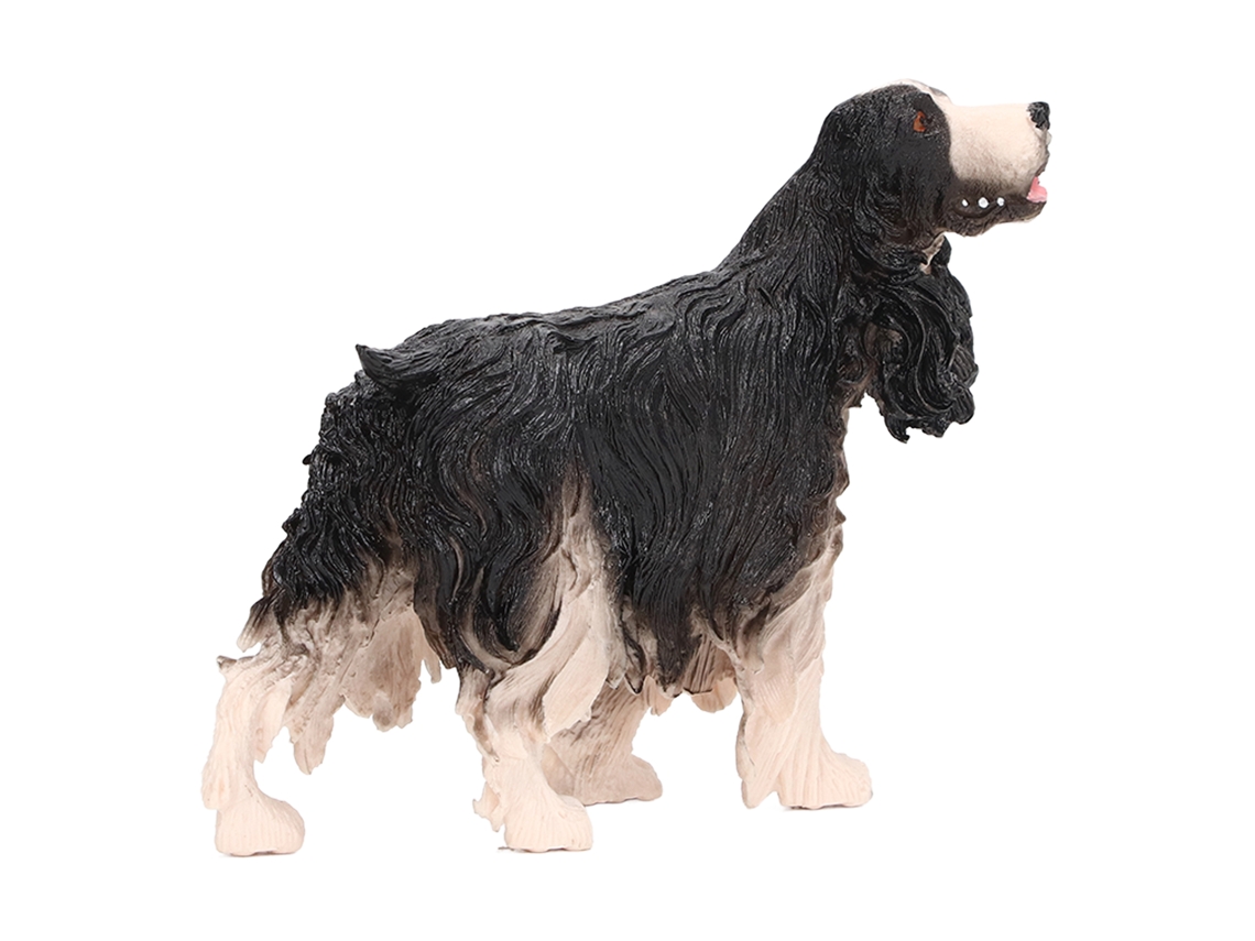 Mali figura de Cocker Spaniel Simulada em Plástico Brinquedo Educativo Decoração Interior Pl127‑1314 Preto