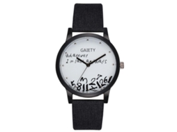 Reloj De Pulsera Casual Para Hombres Gaiety De Cuarzo Con Dial Redondo Negro