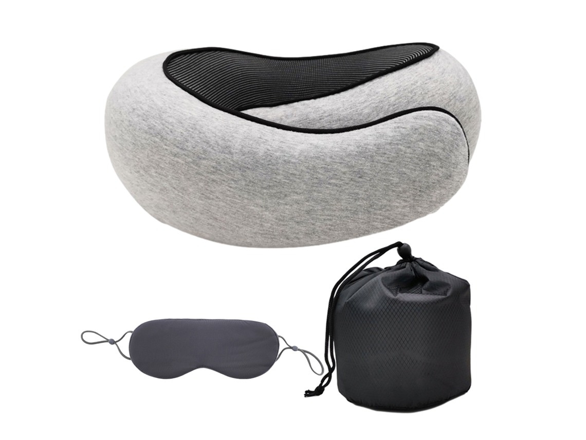 Travesseiro Formato U Com Máscara Dupla Para Os Olhos, Travesseiro Cervical Confortável Para Cochilos