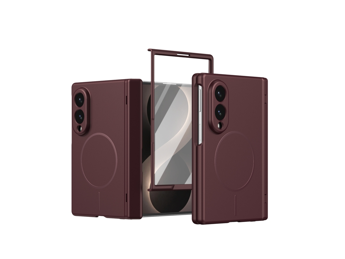 Capa Magnética Para Samsung Galaxy Z Fold8, Com Protetor De Tela Frontal Integrado Digitallab (vinho Tinto)