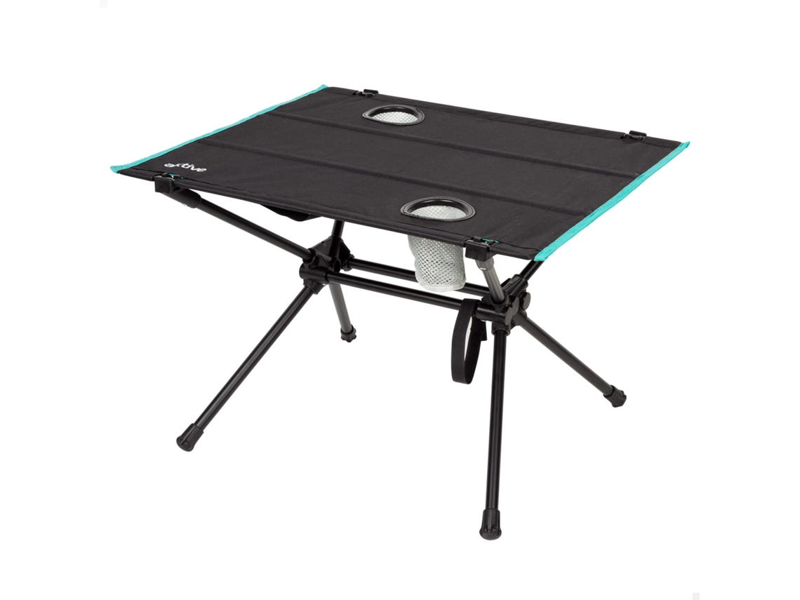 Aktive Mesa De Acampamento Dobrável 62x56x42 Cm Com Porta-copos