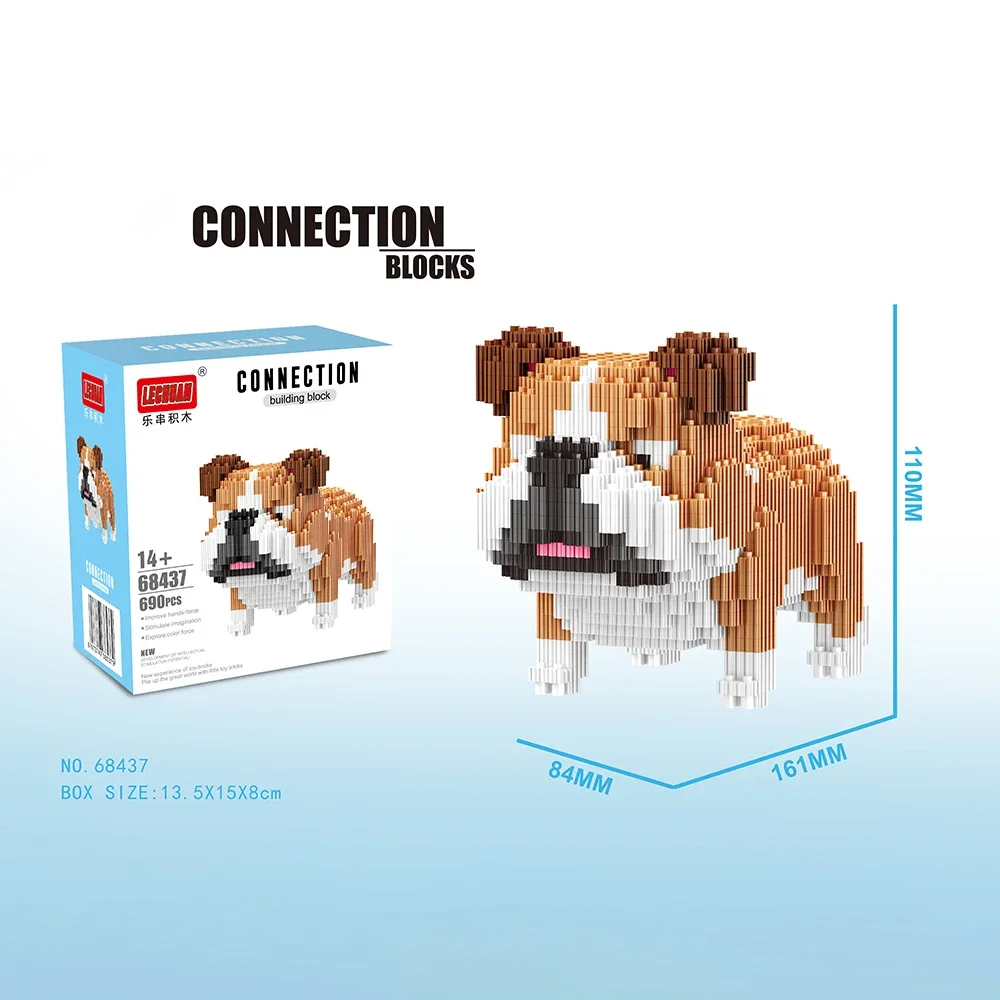 (690 Peças) Quebra-cabeça Diy Da Série Cachorro De Estimação Com Partículas Pequenas