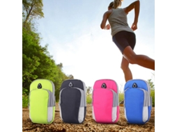 Conjunto Com 2 Bolsas Esportivas Para Braço, Pretas E Rosa.