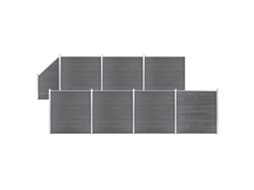 Vidaxl Painel Vedação Wpc 7 Quadrados 1 Inclinado 1311x186 Cm Cinzento