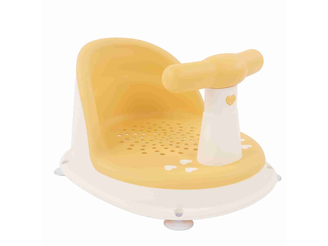 Cadeira de banho dobrável antiderrapante para bebês com ventosa e protetor de pele.