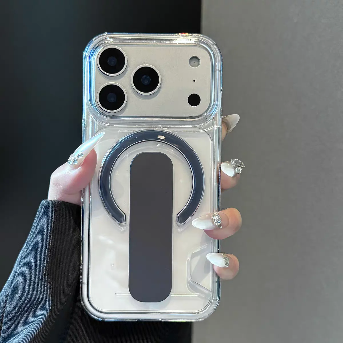 Capa Protetora Magnética (azul Para Iphone 16 Pro Max), Transparente, Resistente A Impactos.