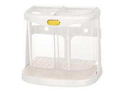 Cubo De Escurrido De Palillos Montado Na Parede Com Dois Compartimentos Sem Furar Para Garfos E Colheres Branco