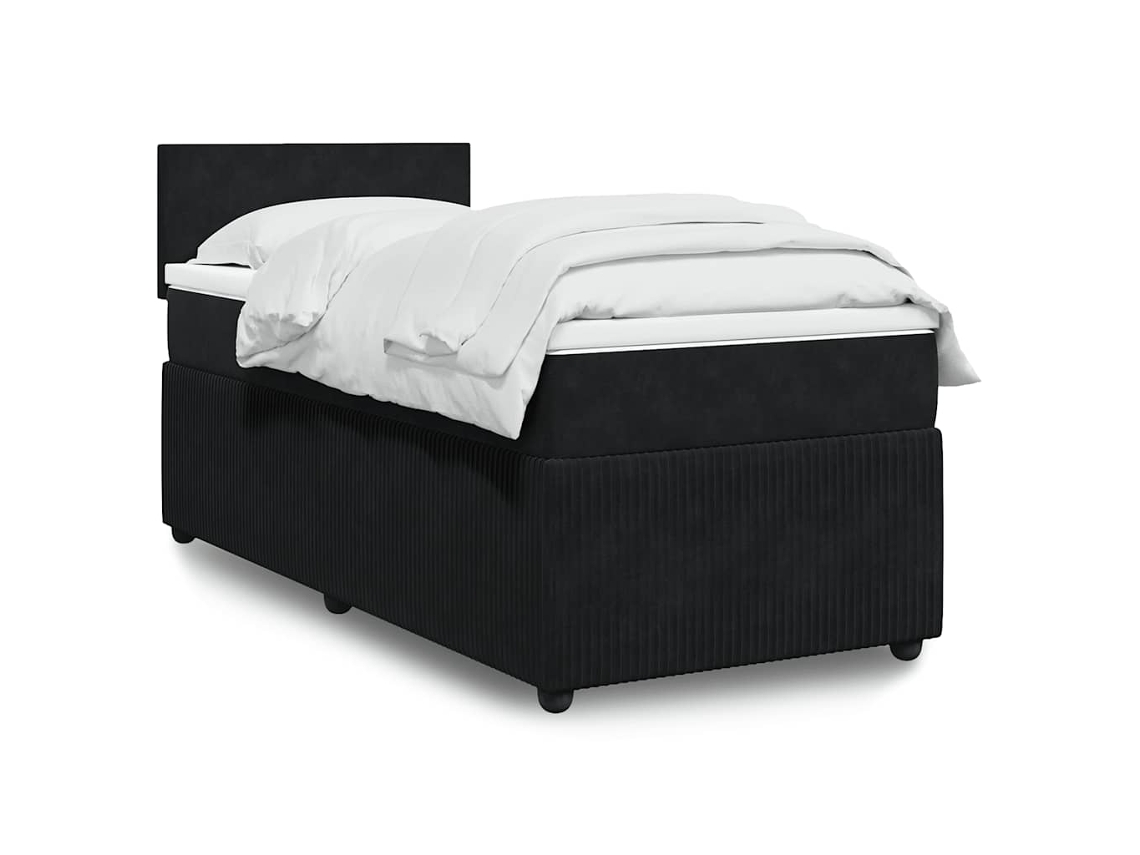 Vidaxl Cama Com Molas/colchão 80x200 Cm Veludo Preto