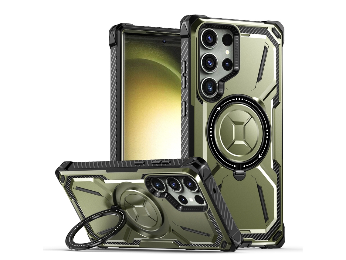 Suporte Magnético Compatível Com Capas De Celulares Samsung.verde Militar - S21plus