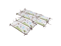 Mali 4pcs Protetor de Berço Bebê Respirável Macio com Malha Pure Color Bordas Seguras