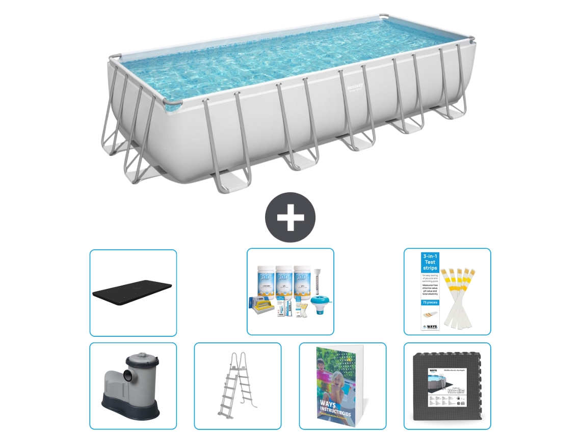 Bestway Piscina Bestway Power Steel Retangular - 640x274x132 Cm - 8-peças S581