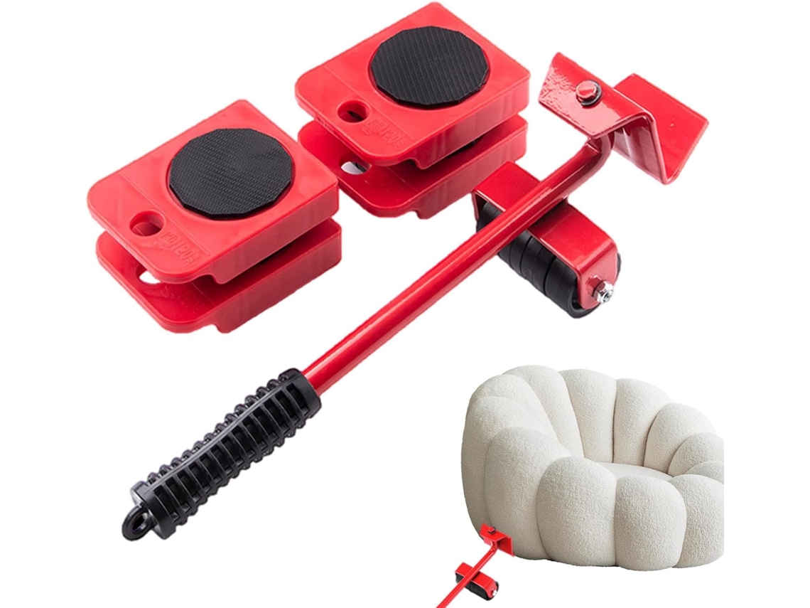 Plataforma Artibetter Rolante com Hastes Giratórias para Movimentação de Objetos Pesados, Conjunto de 4 Peças, Ideal