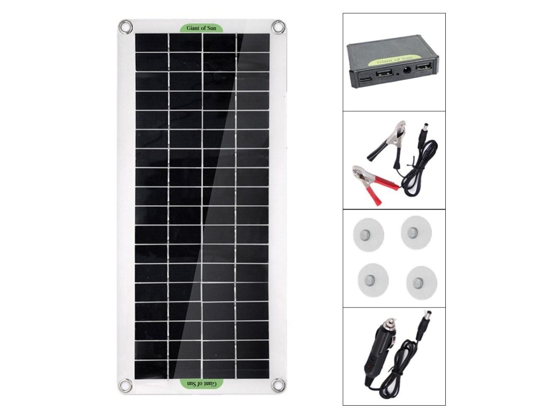 Controlador de Carga Solar Portátil 30 W para Painel Solar, Ideal para Camping, Carro e Barco BRILVIBERA (preto)