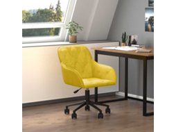 Vidaxl Cadeira De Escritório Giratória Veludo Amarelo
