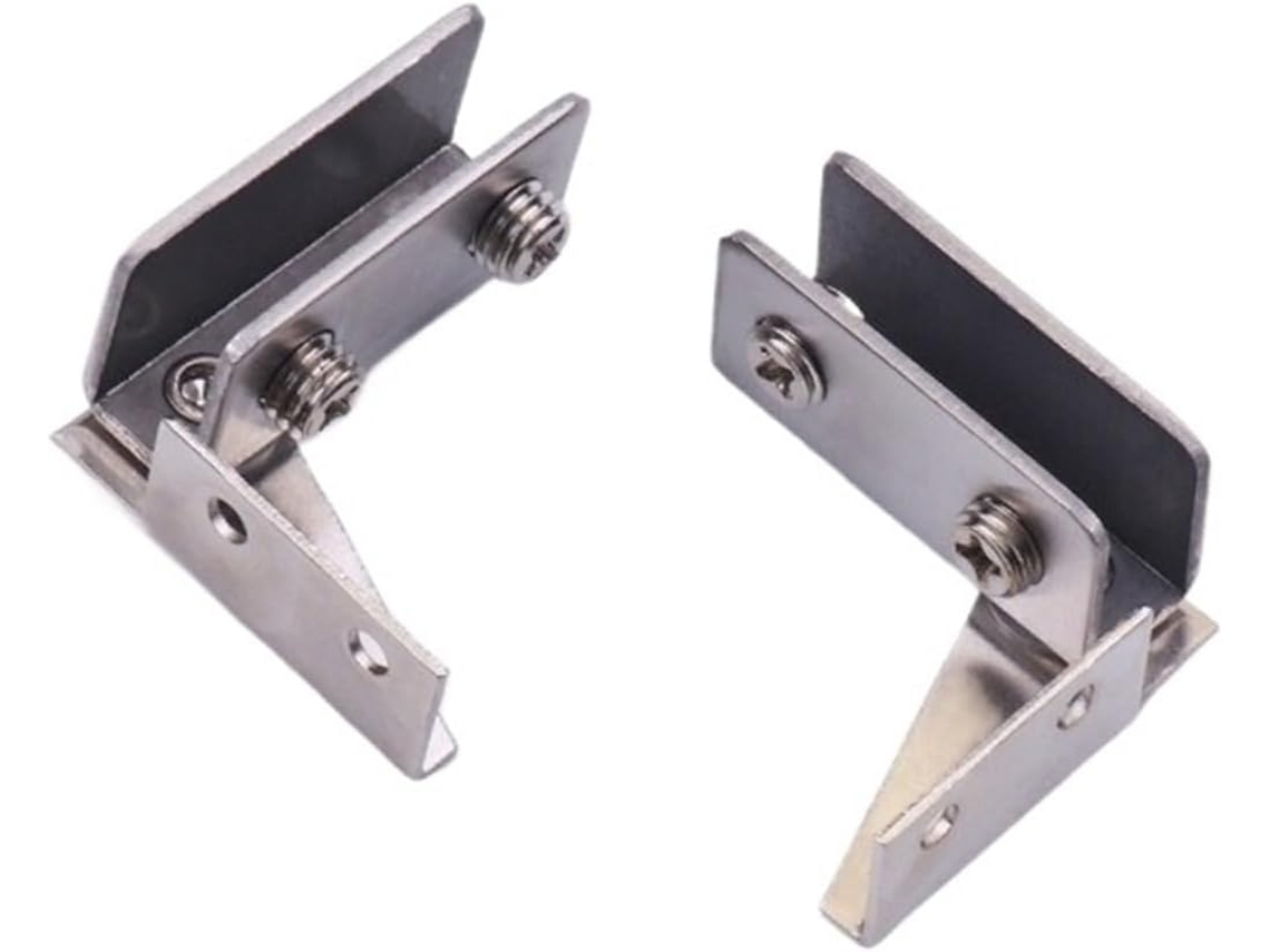 2 Dobradiças Para Porta De Vidro Não Perfuradas, Dobradiças Laterais Para Armários, Dobradiças Para Móveis Em Aço